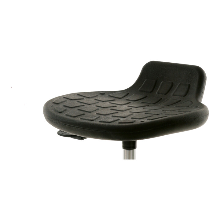 STIER Tabouret pivotant multi-mouvements siège PU noir 490-680mm inclinaison 12° support lombaire