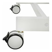 STIER Tavolo da lavoro mobile per PC, 1180 mm di altezza x 600 mm di larghezza x 500 mm di profondità, grigio-5