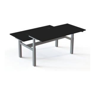 STIER Team-Schreibtisch 501-88 elektrisch höhenverstellbar 160 x 80 cm schwarz melaminierte Oberfläche 65-125 cm