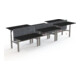 STIER Team-Schreibtisch 501-88 elektrisch höhenverstellbar 160 x 80 cm schwarz melaminierte Oberfläche 65-125 cm