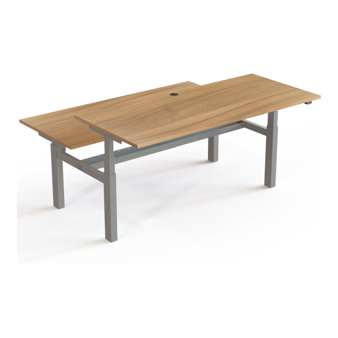 STIER Team-Schreibtisch 501-88 elektrisch höhenverstellbar 180 x 80cm Nussbaum mel. 65-125cm