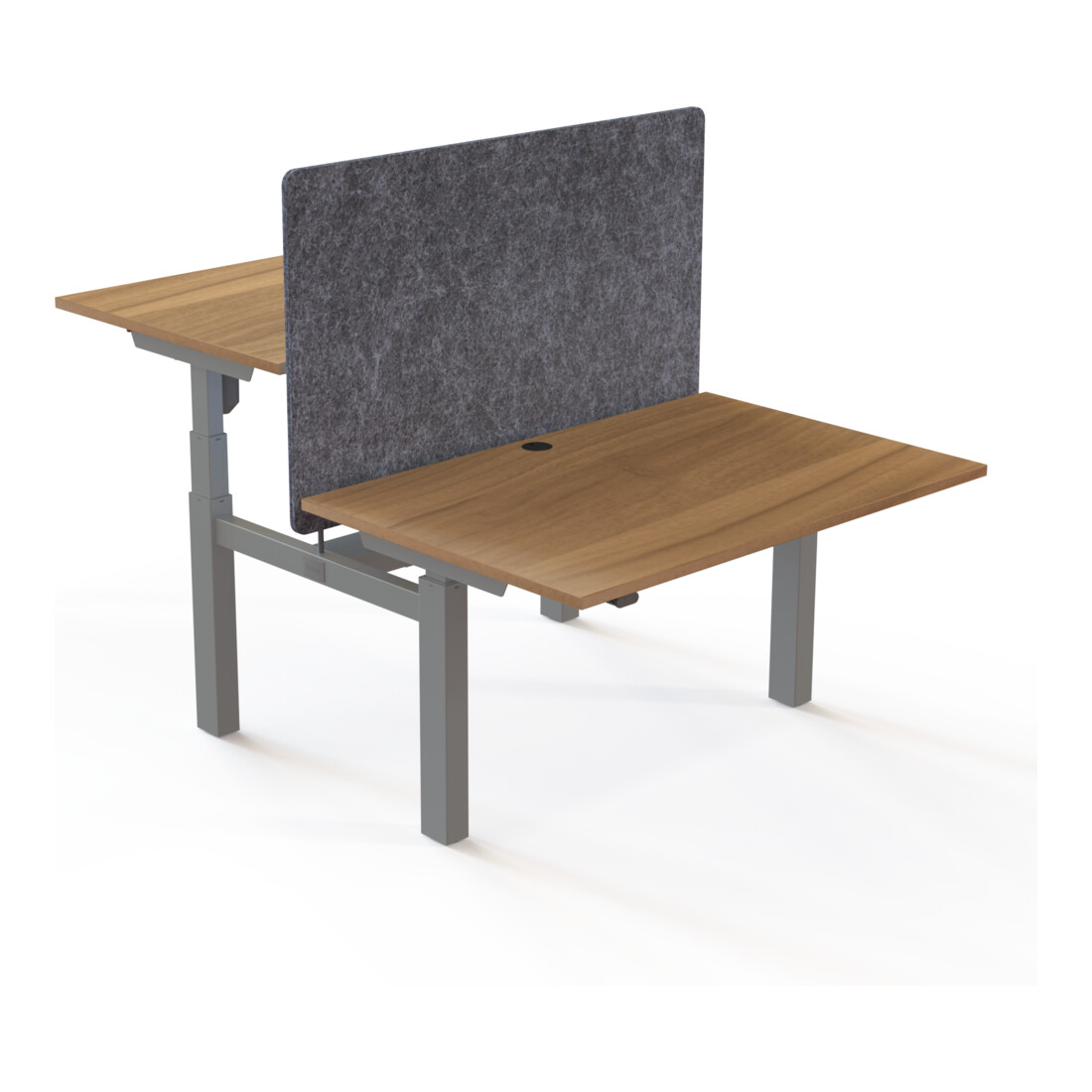 STIER Team-Schreibtisch 501-88 elektrisch höhenverstellbar Nussbaum meliert