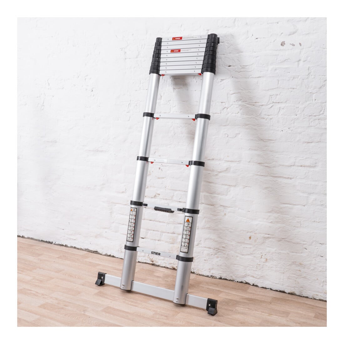 STIER Teleskopleiter Premium+ 3,8 m 13 Sprossen