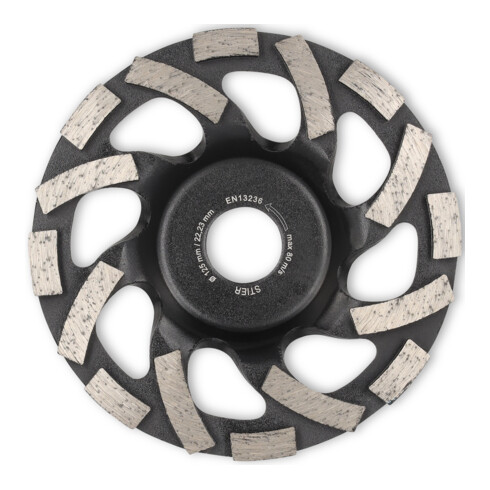 STIER Tête de meule diamantée 125 × 22,23 mm Abrasif