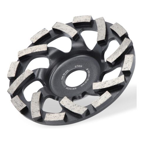 STIER Tête de meule diamantée 125 × 22,23 mm Abrasif