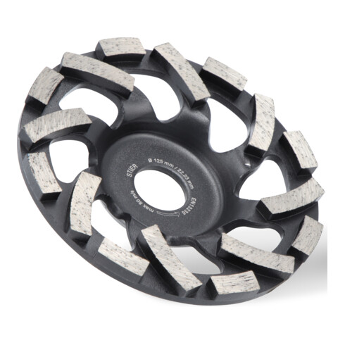 STIER Tête de meule diamantée 125 × 22,23 mm Abrasif