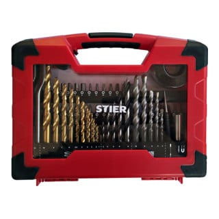 STIER Titanium-Bohrer-, Säge- und Bit-Set 100-teilig