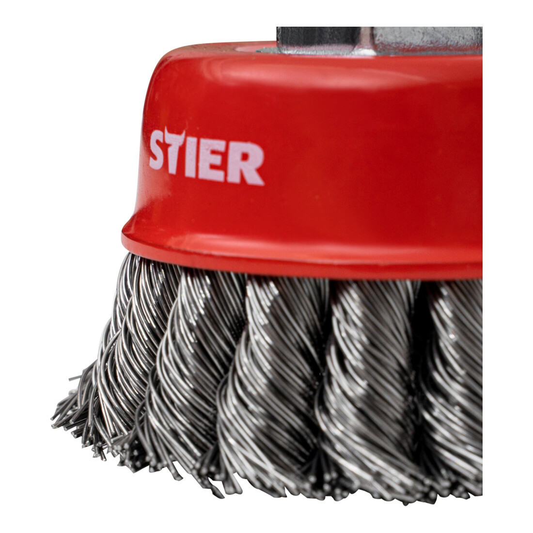 STIER Topfbürste, M14, gezopft, Stahl