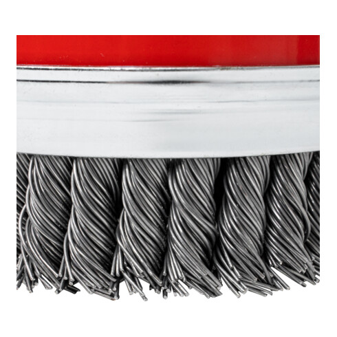 STIER Topfbürste Ø 100 mm, M14, 0,8 mm, gezopft, Stahl