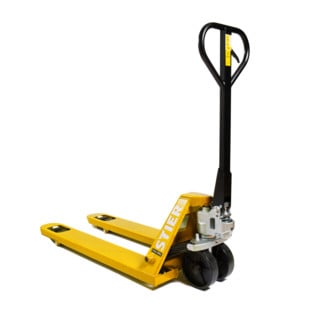 STIER Transpallet, portata 2500 kg, lunghezza delle forche 1150 mm, pneumatici in nylon giallo