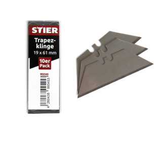 STIER Trapezklinge für Klappmesser 19 x 61 mm, 10er Pack