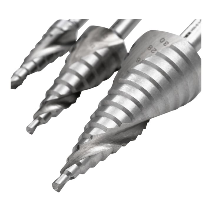 STIER trappenboorset HSS-G 3-delig in cassette, 4-12, 4-20, 4-30 mm