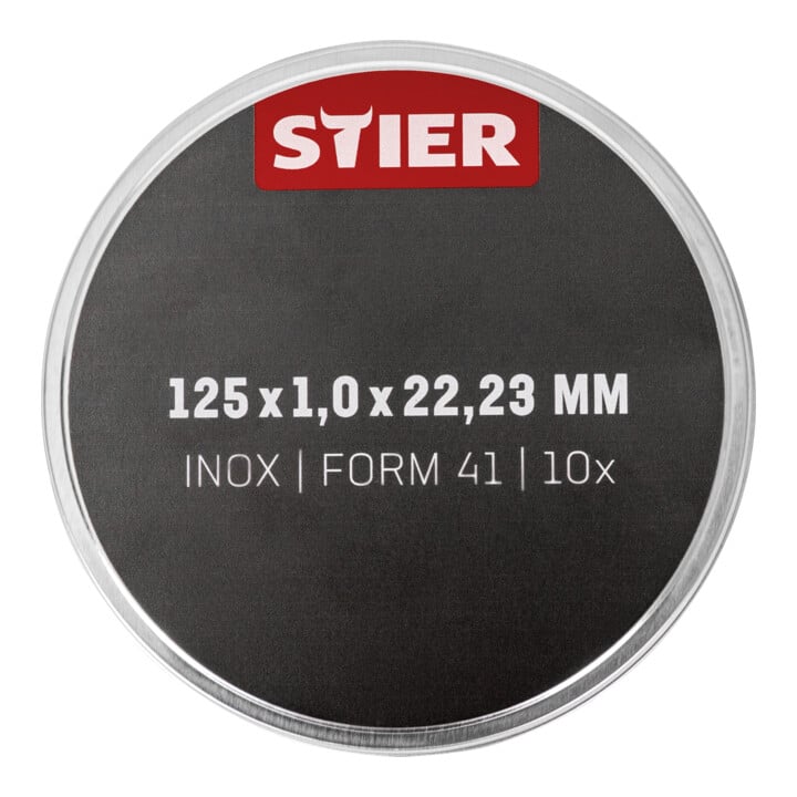 STIER Trennscheibe Edelstahl 125 x 1,0 x 22,23 mm, Form gerade