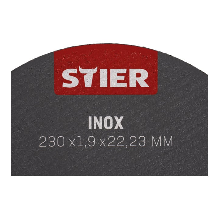 STIER Trennscheibe Edelstahl/Inox 230 x 1,9 x 22,23 mm, Form gerade