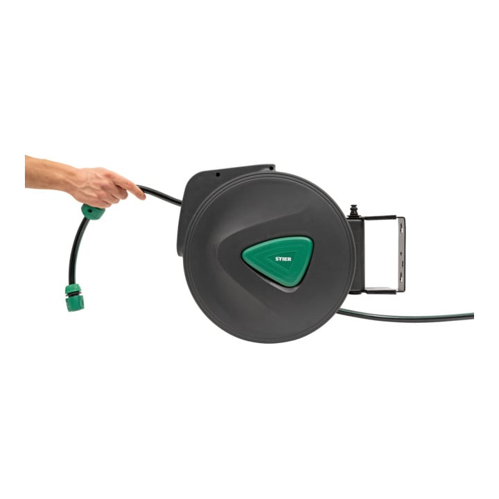 STIER tuinslanghaspel SGS-200 20+2 m met sproeipistool, automatisch, zwenkbaar