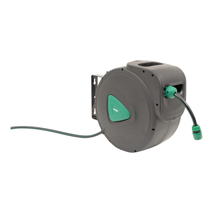STIER tuinslanghaspel SGS-300, 30+2 m, met sproeipistool, automatisch, zwenkbaar