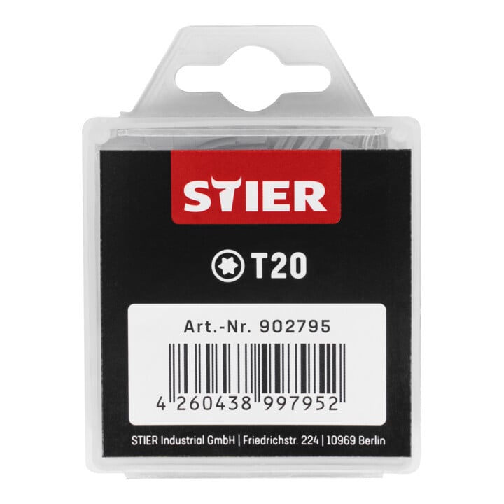 Set STIER Senkkopf-Spanplattenschraube 4x60 + Universalhalter KraftSpezial + TORX®-Bit-Großpackung T20