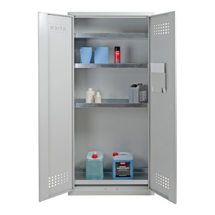 STIER Umweltschrank mit 4 verzinkten Wannenböden 1950x920x420mm