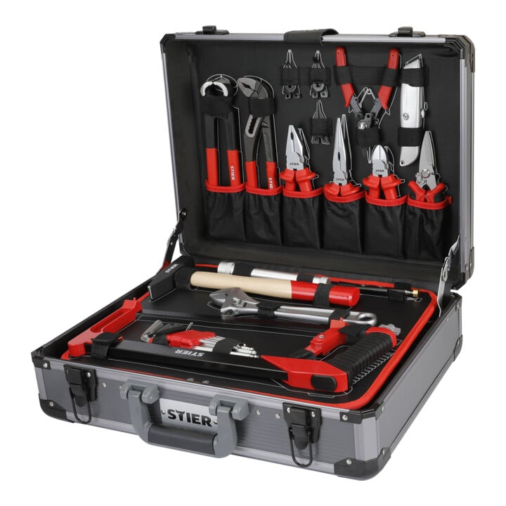 STIER Universal-Werkzeugsortiment im Aluminiumkoffer 144-teilig