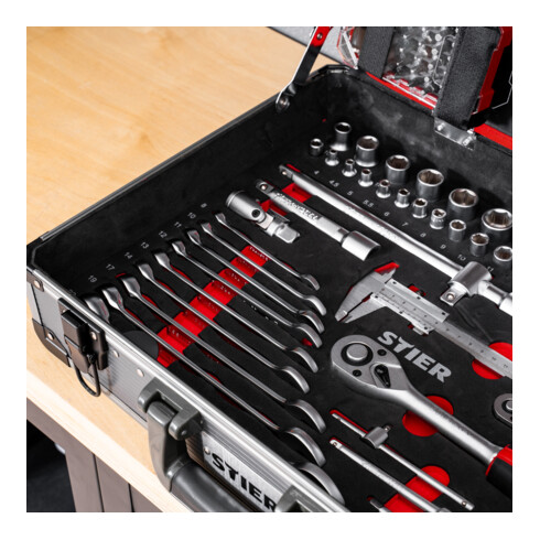 STIER Universal-Werkzeugsortiment im Aluminiumkoffer 144-teilig