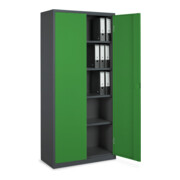 STIER Universalschrank Basic 92 x 42 cm 4 Fachböden anthrazitgrau/grün-5