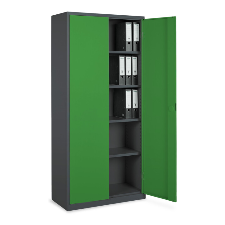 STIER Universalschrank Basic 92 x 42 cm 4 Fachböden anthrazitgrau/grün