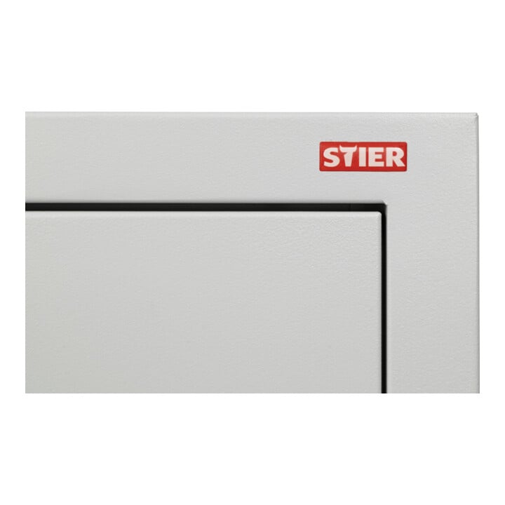 STIER Universalschrank mit 4 Fachböden, 1950 x 920 x 420 mm, lichtgrau, verschweißt