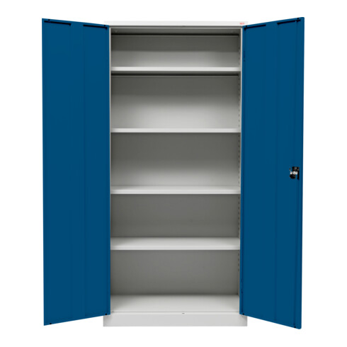 STIER Universalschrank mit 4 Fachböden 1950x920x420mm enzianblau verschweißt