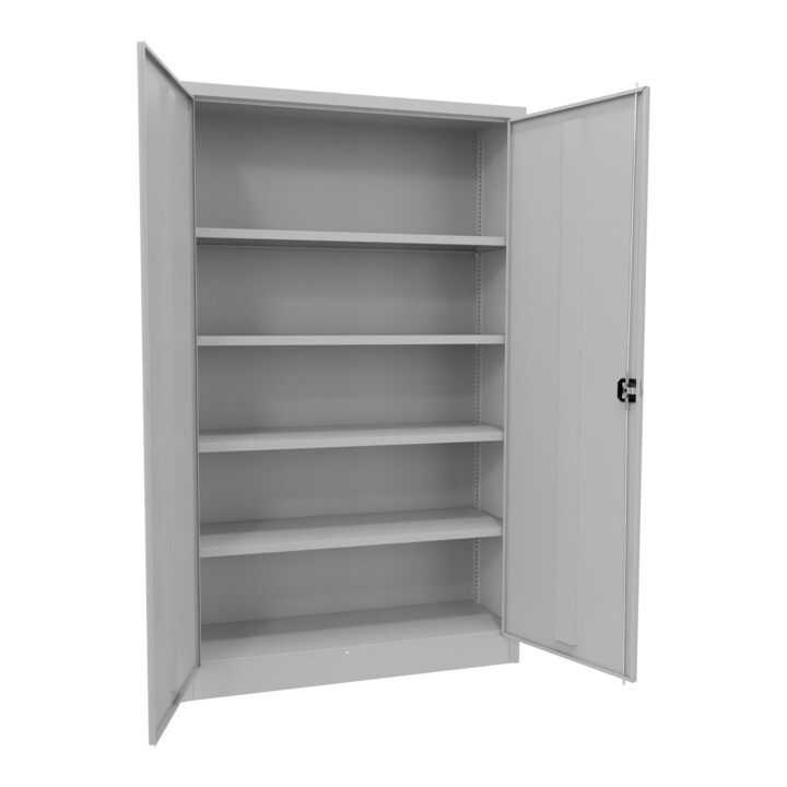 STIER Universalschrank Premium mit 4 verz. Einlegeböden 1950x1200x400mm lichtgrau