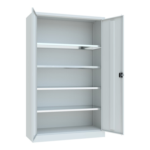 STIER Universalschrank Premium mit 4 verz. Einlegeböden 1950x1200x500mm lichtgrau