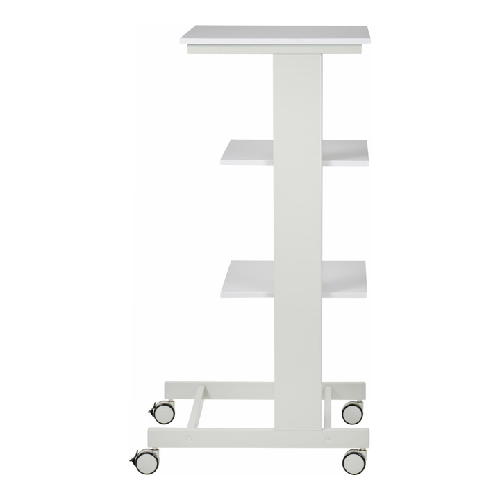 STIER verrijdbare computertafel, 1180 mm hoogte x 600 mm breedte x 500 mm diepte, grijs