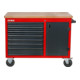 STIER Verrijdbare werkbank, 7 lades, 1 deur, 300kg, HxBxD 925x1120x520mm