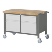 STIER verrijdbare werkbank Premium met vleugeldeur 1250 mm