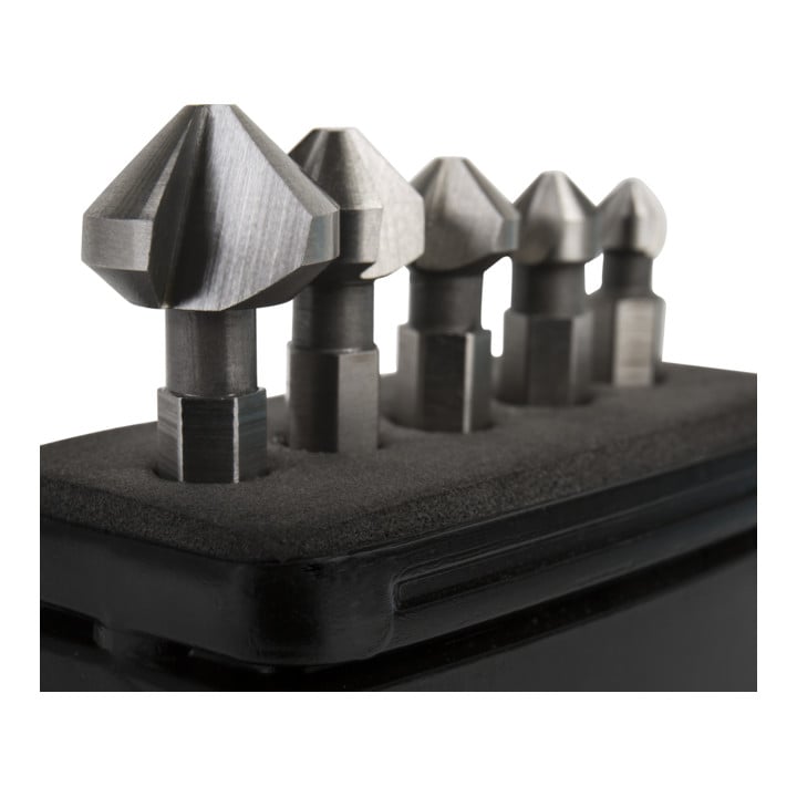 STIER verzinkfrees set 5-delig, bit-schacht 1/4"