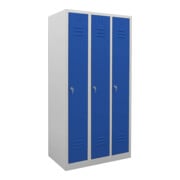 STIER Vestiaire 3 casiers 1800×870×500 mm bleu gentiane
