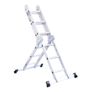 STIER Vielzweckleiter 4x3 Sprossen + Plattform 150 kg 12 Stufen DIN EN 131-2
