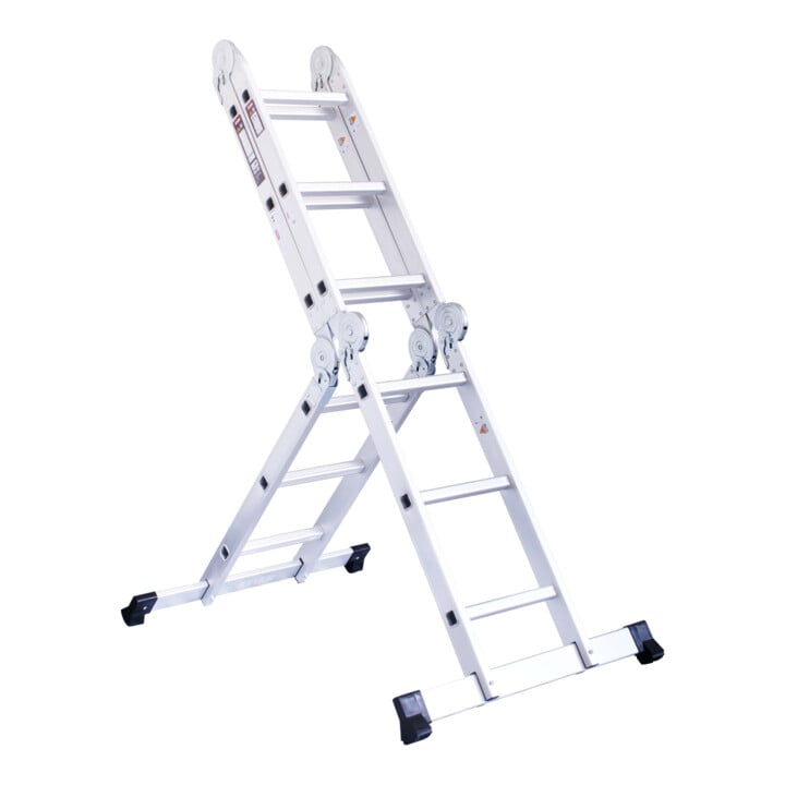 STIER Vielzweckleiter 4x3 Sprossen + Plattform 150 kg 12 Stufen DIN EN 131