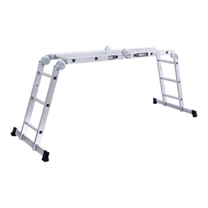 STIER Vielzweckleiter 4x3 Sprossen + Plattform 150 kg 12 Stufen DIN EN 131