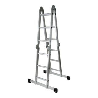 STIER Vielzweckleiter 4x3 Sprossen Tragfähigkeit 150 kg 11 Stufen
