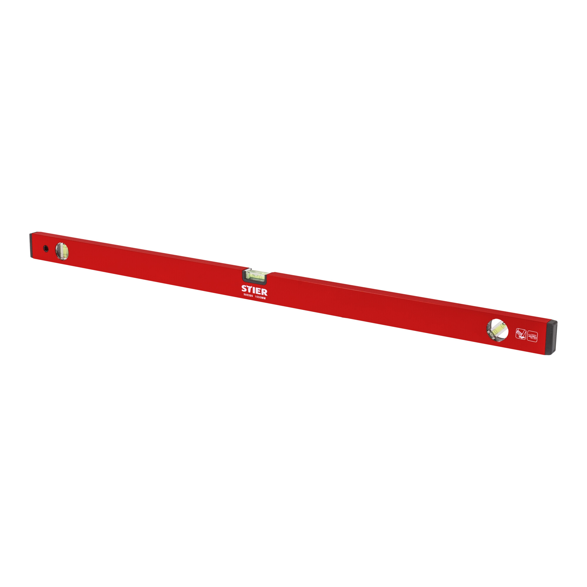 STIER Wasserwaage 100 cm Aluminium ± 1,0 mm/m drei Libellen