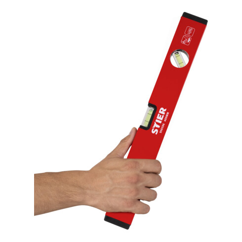 STIER Wasserwaage Aluminium ± 1,0 mm/m drei Libellen