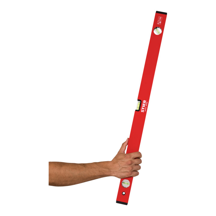 STIER Wasserwaage 80 cm Aluminium ± 1,0 mm/m drei Libellen