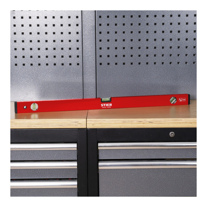 STIER waterpas 80 cm aluminium ± 1,0 mm/m drie libellen