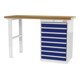 STIER werkbank BxDxH 1500x600x1060 mm met 1 kastbehuizing met breedte 600 mm RAL 7035/RAL 5010