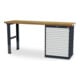 STIER werkbank BxDxH 2000x600x1060 mm met 1 kastbehuizing met breedte 700 mm RAL 7016/RAL 7035-1