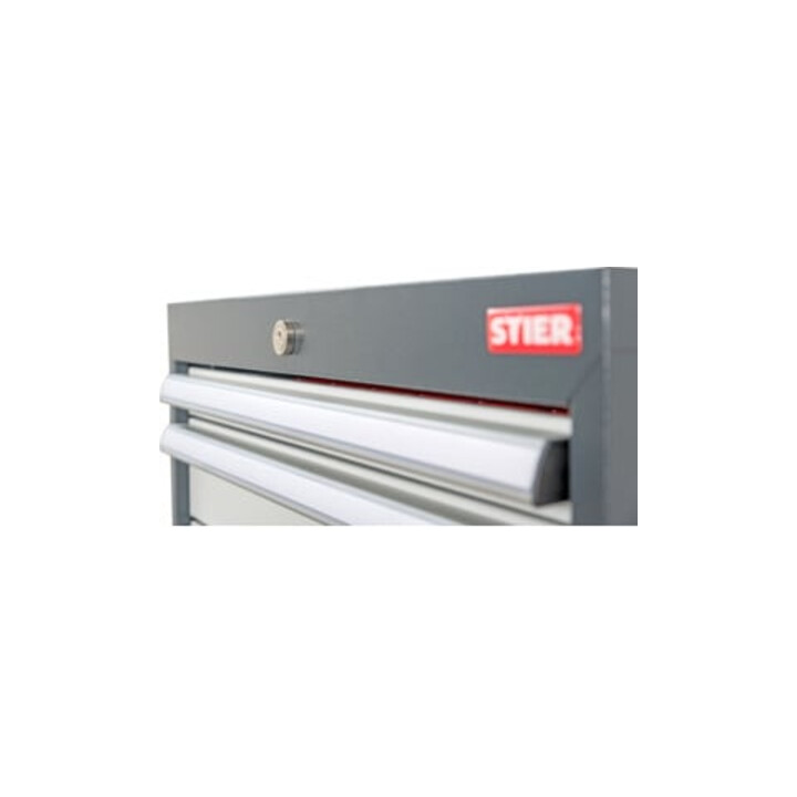STIER werkbank BxDxH 2000x600x1060 mm met 1 kastbehuizing met breedte 700 mm RAL 7016/RAL 7035