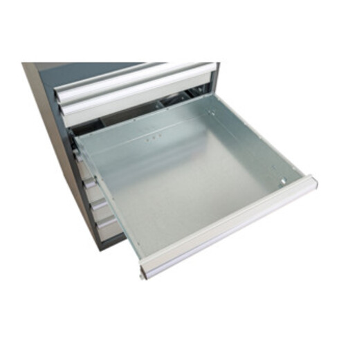 STIER Werkbank BxTxH 2500x600x960 mm mit 2 Schrankgehäusen der Breite 700 mm RAL 7016 / RAL 7035