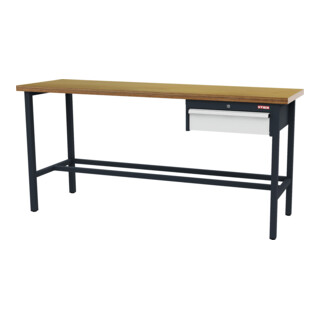 STIER werkbank met 1x150 mm lade BxDxH 2000x600x960 mm RAL 7016/RAL 7035