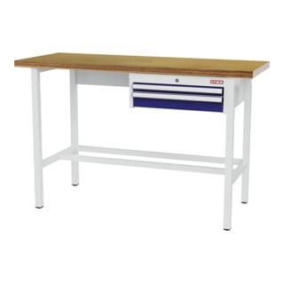 STIER werkbank met 1x50, 1x100 mm laden BxDxH 1500x600x960 mm RAL 7035/RAL 5010