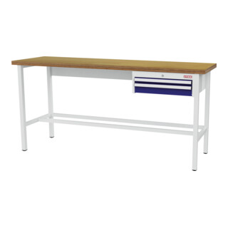STIER werkbank met 1x50, 1x100 mm laden BxDxH 2000x600x960 mm RAL 3020/RAL 7016